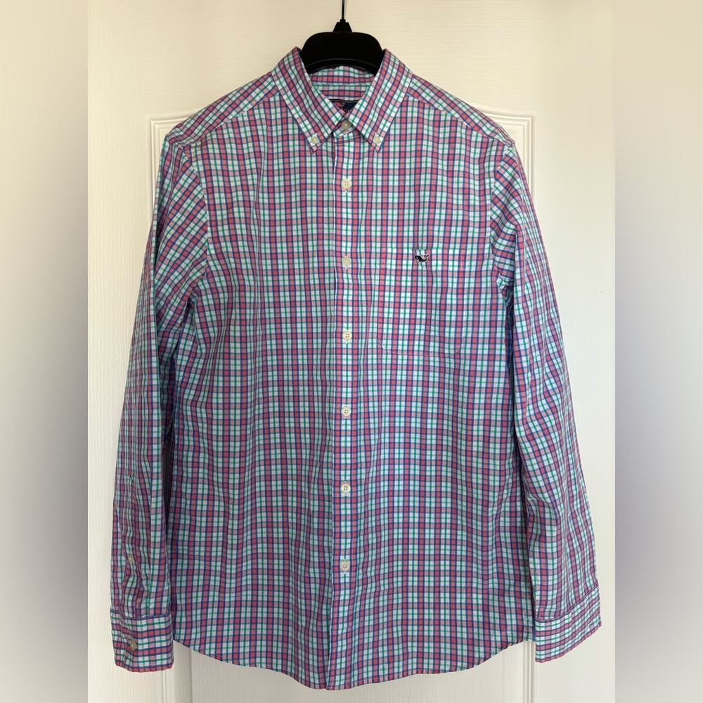 Vineyard Vines Casual Plaid Shirt long sleeve button stretch men’s small NWOT